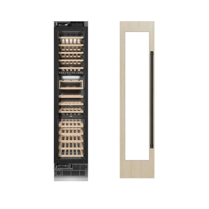 ZLINE 18" Triple Zone 68 Bottle Panel Ready Column Left Hinge Wine Cooler Matte Black RBCWVLZ-18-MB09K