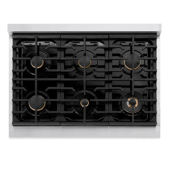 ZLINE 36 " Gas Range, Convection Oven Stainless Steel, Champagne Bronze , SGRZ-36-CB09K