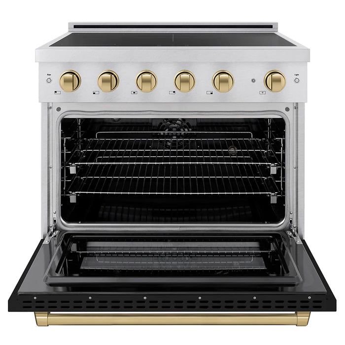 ZLINE Paramount Induction Range, Cooktop, Electric Convection Oven Satin Stainless Steel SINRSZ-BLM3609K