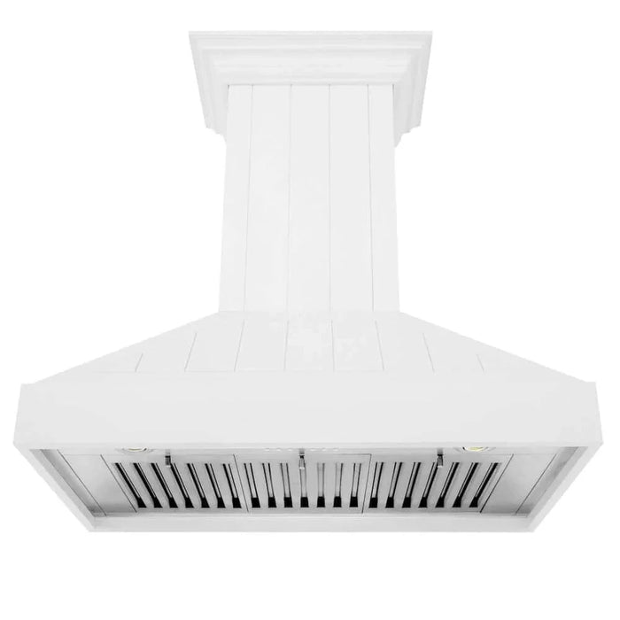 ZLINE 36" Wooded Shiplap Bright White Finish Wall Range Hood KPWW-3609K