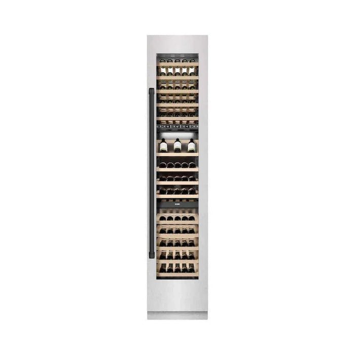 ZLINE 18"Triple Zone 68 Bottle Right Hinge Column Wine Cooler, DuraSnow® Stainless Steel Matte Black RCWVRZ-SN-18-MB09K