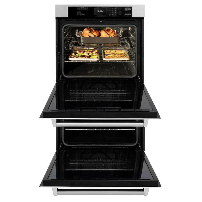 ZLINE 30"Professional True Convection Double Wall Oven, Air Fry, Self Clean, DuraSnow® White Matte WADS-WM-3009K