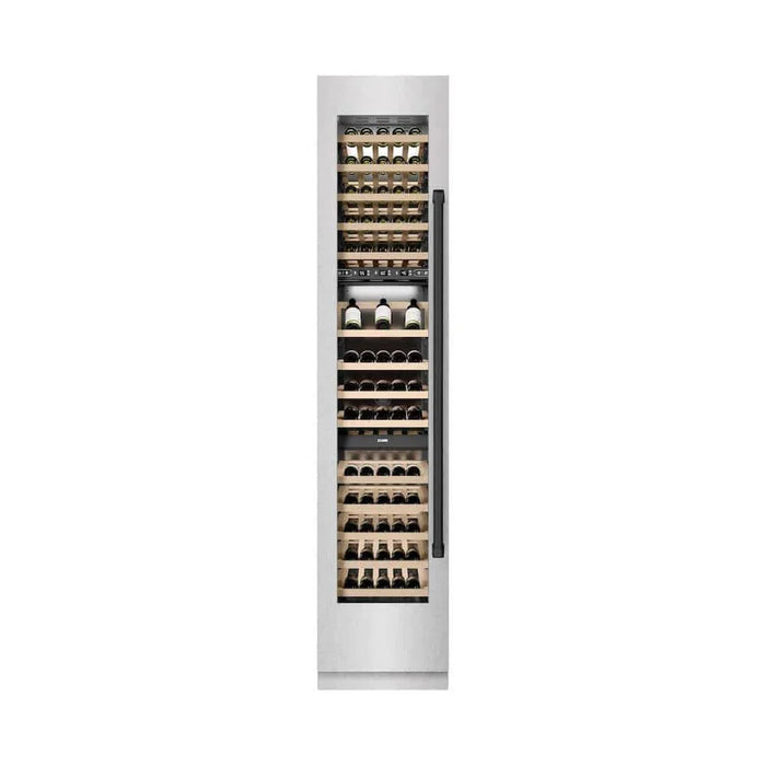 ZLINE 18"Triple Zone 68 Bottle Left Hinge Column Wine Cooler, DuraSnow® Stainless Steel Matte Black RCWVLZ-SN-18-MB09K