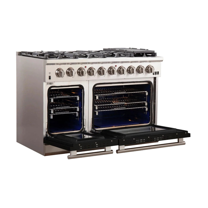 FORNO Capriasca 48″ Gas on Gas Range FFSGS6260-48BLK09K