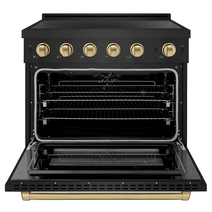 ZLINE 36" Paramount Induction Range, Cooktop, Electric Convection Oven, Accents SINRBZ-3609K