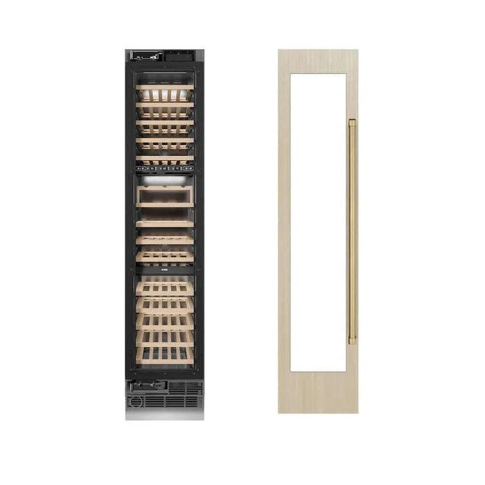 ZLINE 18" Triple Zone 68 Bottle Panel Ready Column Left Hinge Wine Cooler Champagne Bronze RBCWVLZ-18-CB09K