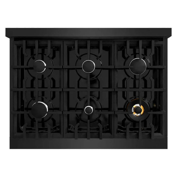 ZLINE 36" Select Dual Fuel Range Gas Cooktop Electric Convection Oven Black Stainless Steel HDRB-3609K