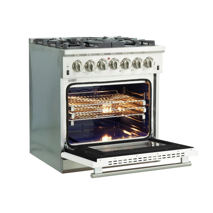 FORNO Capriasca 30" Dual Fuel Range FFSGS6187-30WHT09K