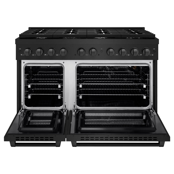 ZLINE 48"Paramount Dual Fuel Range Black Stainless Steel, SDRB-4809K