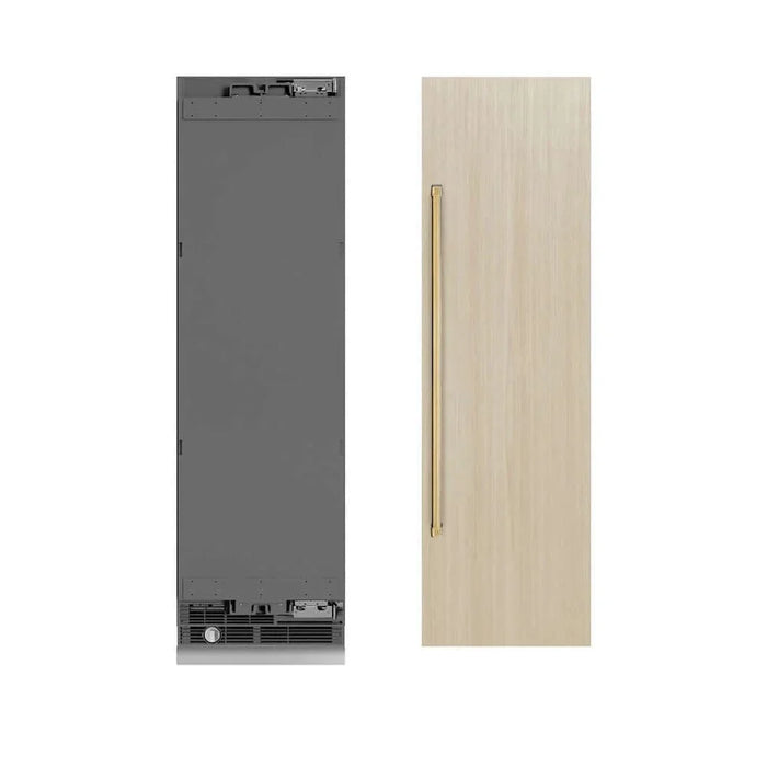 ZLINE 24" Panel Ready Column Refrigerator, Graphite Gray Interior Polished Gold RBCRVZ-24-G09K