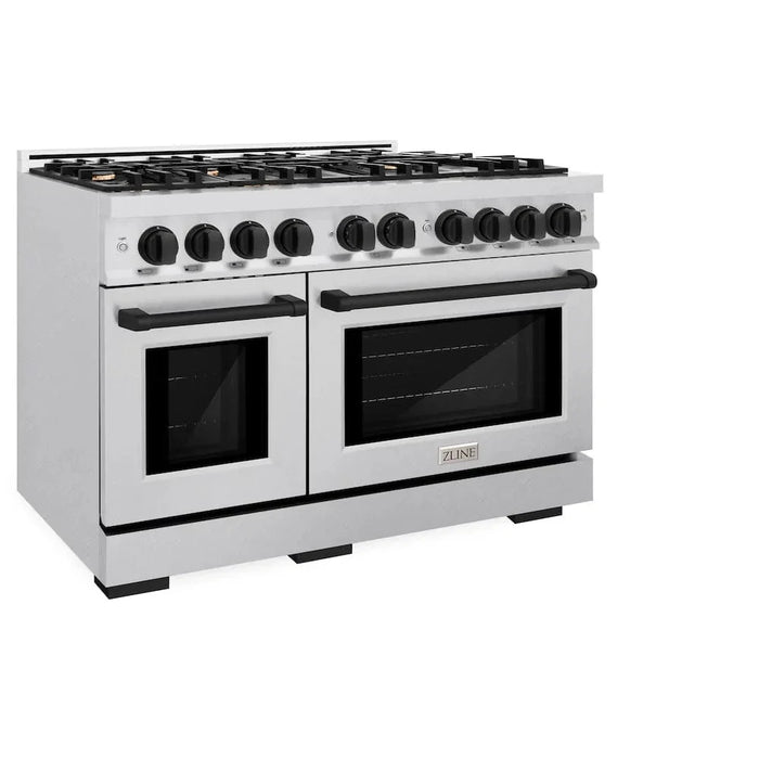 ZLINE 48" Select Gas Range Convection Gas Oven DuraSnow® Stainless Steel Matte Black HGRSZ-48-MB09K