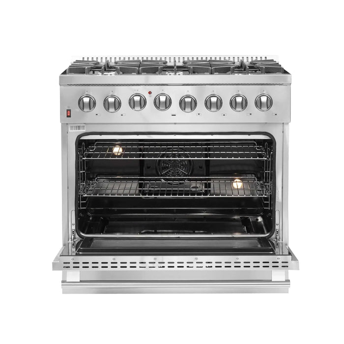 Forno Appliance Package - 36" Dual Fuel Range, Dishwasher, 36" Refrigerator FBDL-004-02CAUS09K