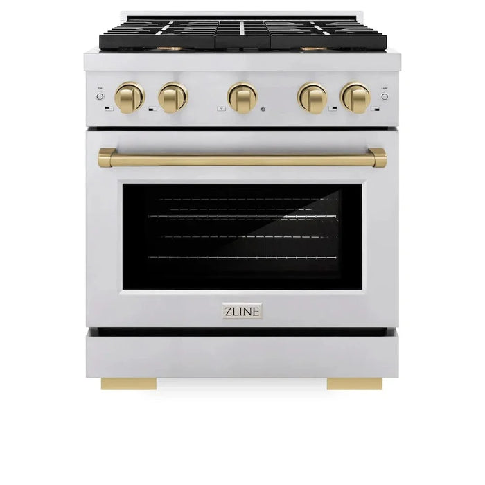 ZLINE 30"Paramount Dual Fuel Range Stainless Steel Champagne Bronze SDRZ-30-CB09K