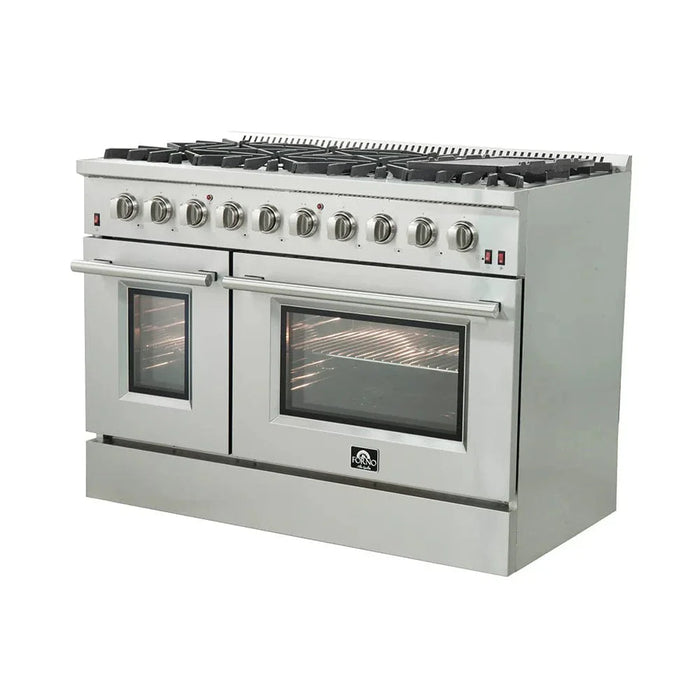 FORNO Appliance Package - 48" Gas Burner, Electric Oven Range and 60" Refrigerator FBDL-005-02CAUS09K