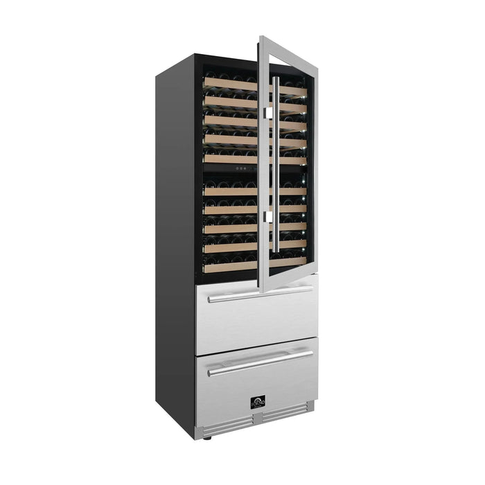 FORNO Celano 30" 150 Bottle and 252 Can Dual Zone Wine Cooler FWCDR6697-30S09K