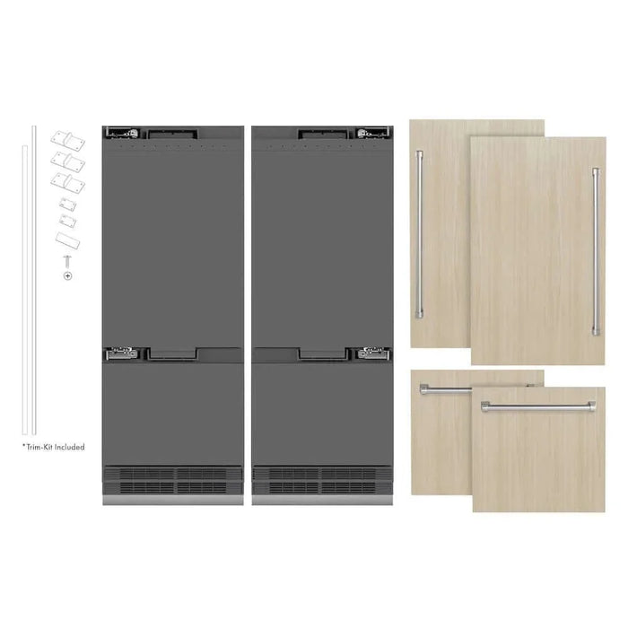 ZLINE 60" Panel Ready Built-In Bottom Freezer Refrigerator,Water Dispenser, Ice Maker,Graphite Gray, GRBIV-6009K