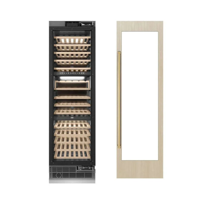 ZLINE 24" Triple Zone 100 Bottle Panel Ready Column Wine Cooler Polished Gold RBCWVZ-24-G09K