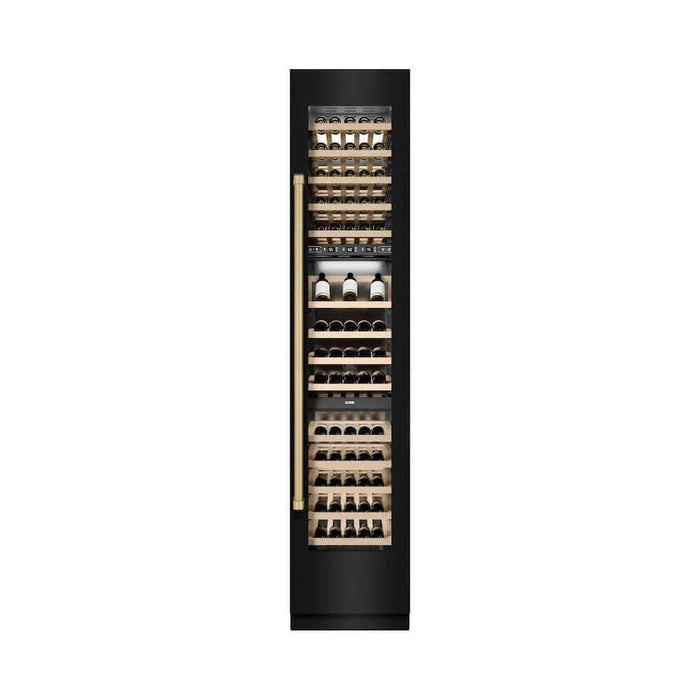 ZLINE 18"Triple Zone 68 Bottle Right Hinge Column Wine Cooler, Black Stainless Steel Champagne Bronze RCWVRZ-BS-18-CB09K