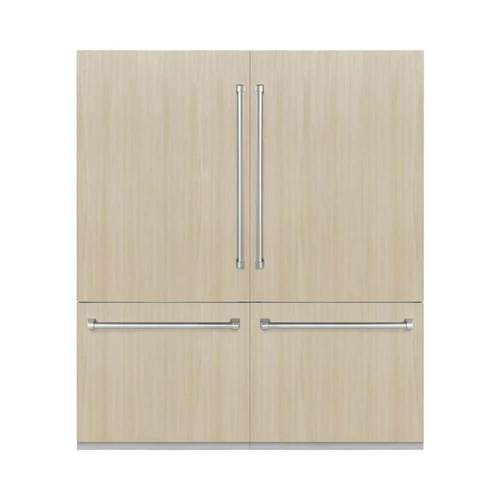 ZLINE 72" Panel Ready Built-In Bottom Freezer Refrigerator,Water Dispenser, Ice Maker,Graphite Gray GRBIT-7209K