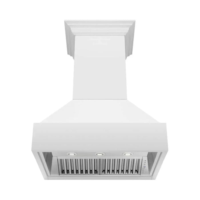 ZLINE Wooden Wall Mount Range Hood in Rustic Bright White Finish 355WW-3009K