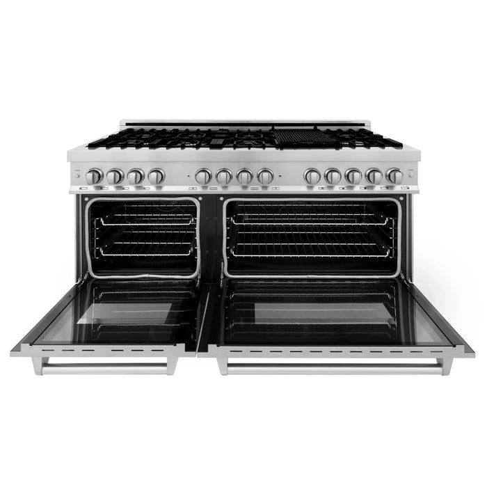 ZLINE 60" Professional Dual Fuel Range with Snow Finish Door, RA-SN-6009K