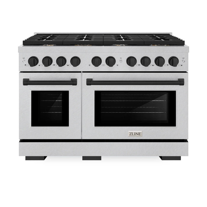 ZLINE 48"Paramount Dual Fuel Range DuraSnow® Matte Black SDRSZ-48-MB09K