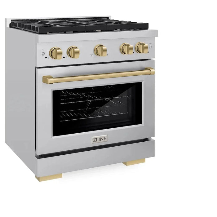 ZLINE 30"Paramount Dual Fuel Range Stainless Steel Champagne Bronze SDRZ-30-CB09K