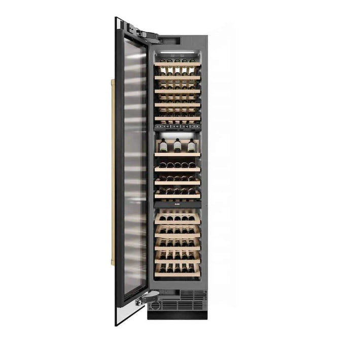 ZLINE 18"Triple Zone 68 Bottle Left Hinge Column Wine Cooler, Black Stainless Steel Champagne Bronze RCWVLZ-BS-18-CB09K