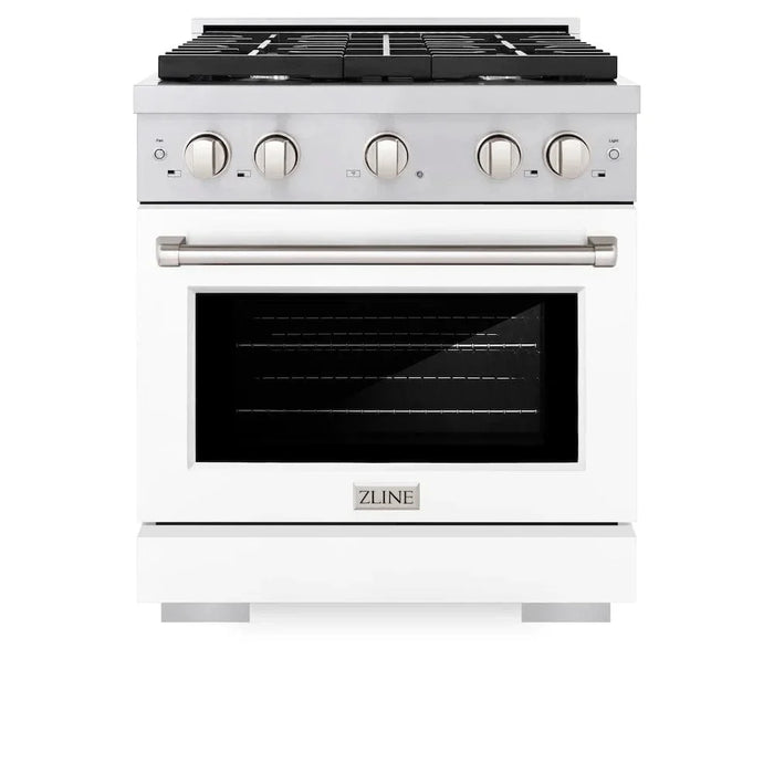 ZLINE 30"Paramount Dual Fuel Range Stainless Steel, White Matte, SDR-WM-3009K
