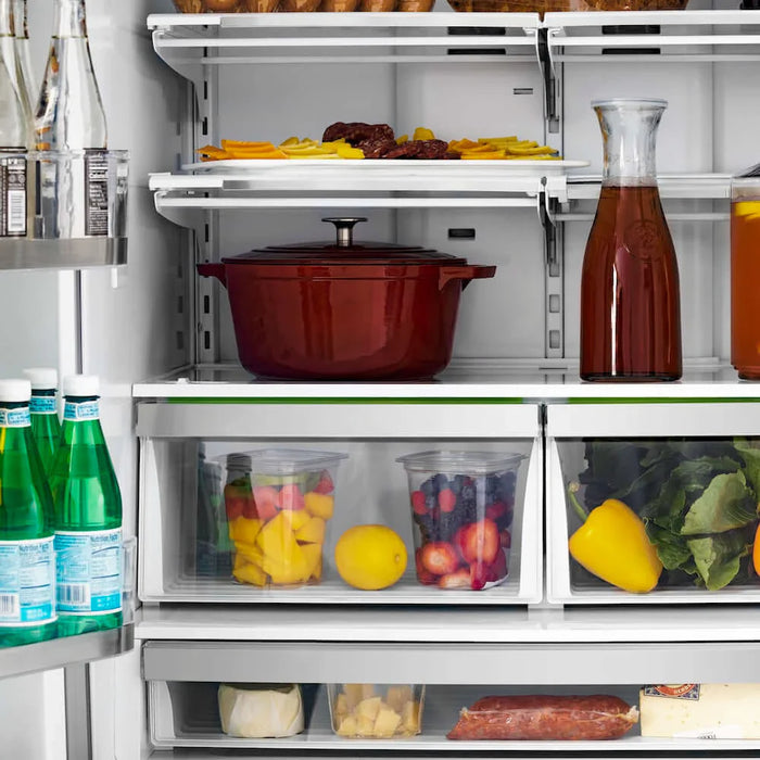 ZLINE Autograph Edition 36" Counter-Depth French Door Refrigerator,  Ice Maker, Fingerprint-Resistant Stainless Steel RFMZ-36-FMB09K