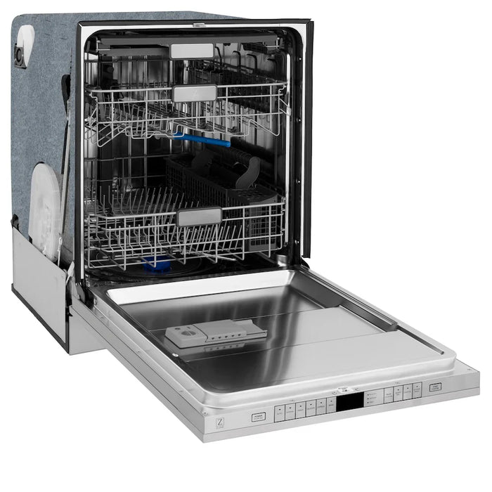 ZLINE Autograph Edition 24" Monument Series Dishwasher, Stainless Steel, Helix Handle DWMTZ-30424-KCB09K