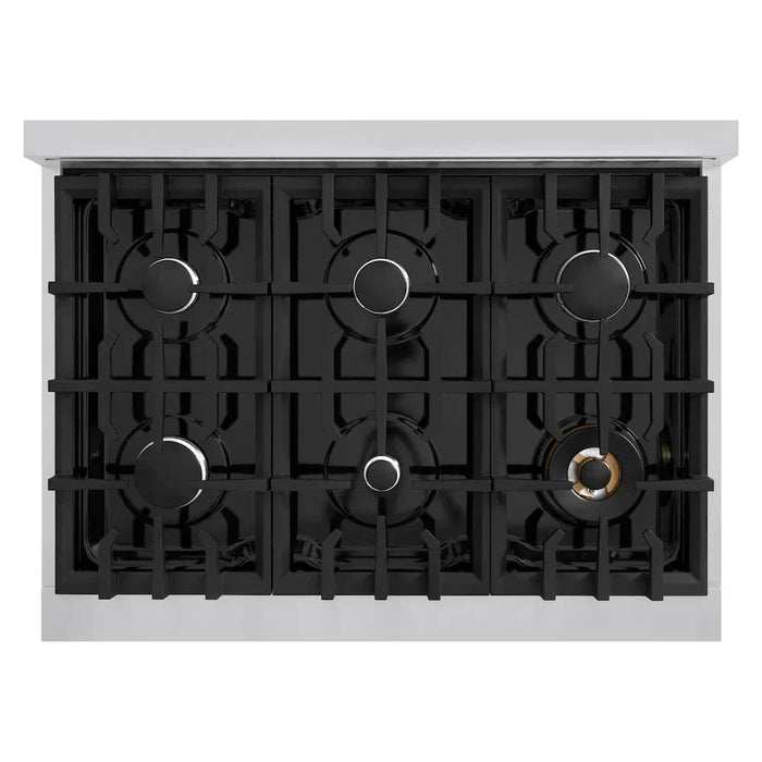 ZLINE 36" Dual Fuel Range, Gas Cooktop, Electric Convection Oven Stainless Steel, CDR3609K