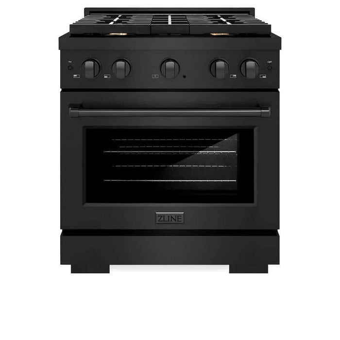 ZLINE 30 in.Gas Range, Convection Gas Oven, Brass Burner, Black Stainless Steel, SGRB-BR-3009K