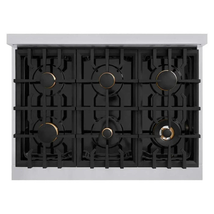 ZLINE 36" Dual Fuel Range, Gas Cooktop, Electric Convection Oven Stainless Steel, CDR-BR-3609K