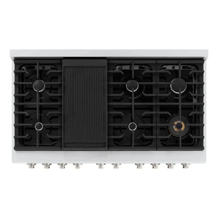 ZLINE 48" Gas Range, Convection Gas Oven, Stainless Steel,Matte Black  SGR-BLM-4809K