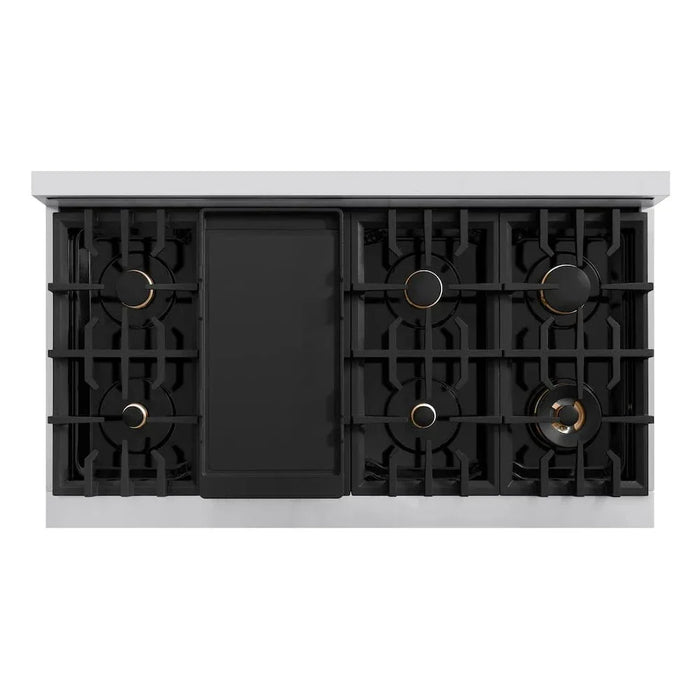 ZLINE 48" Select Dual Fuel Range Gas Cooktop Electric Convection Oven Stainless Steel Matte Black HDRZ-48-MB09K