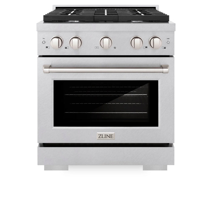 ZLINE 30"Paramount Dual Fuel Range DuraSnow® Stainless Steel SDRS-3009K