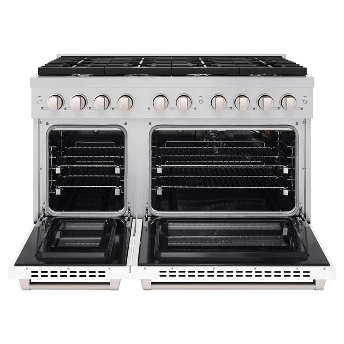 ZLINE 48"Paramount Dual Fuel Range Stainless Steel, White Matte, SDR-WM-4809K