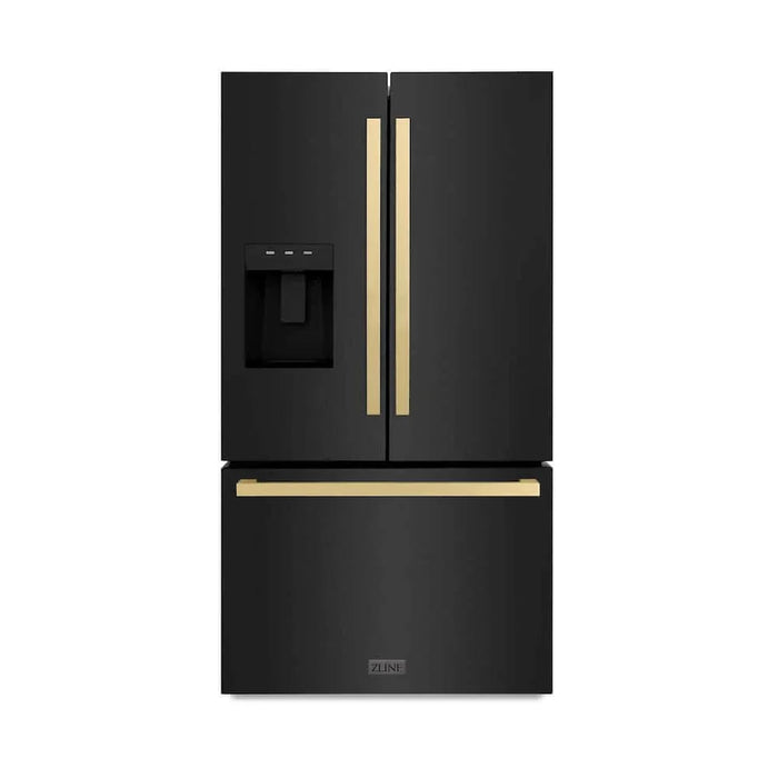 ZLINE 36" Refrigerator, Water, Ice Dispenser, Black Stainless, RSMZ-W36-BS-FCB09K