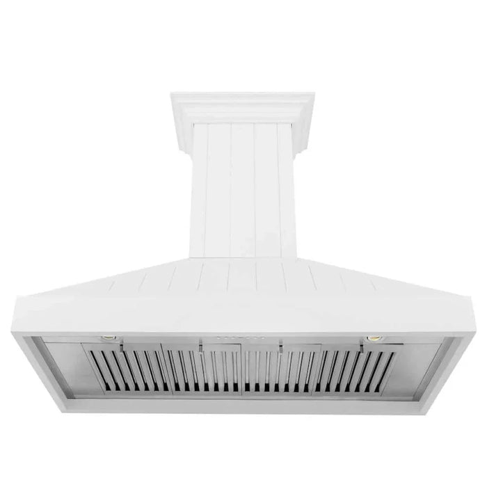 ZLINE 48" Wooded Shiplap Bright White Finish Wall Range Hood KPWW-4809K