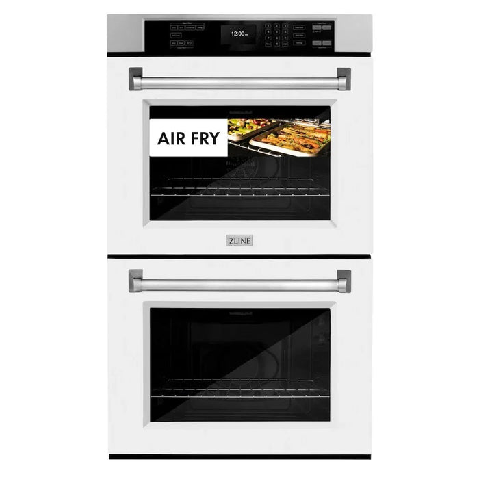 ZLINE 30"Professional True Convection Double Wall Oven, Air Fry, Self Clean, White Mattel WAD-WM-3009K