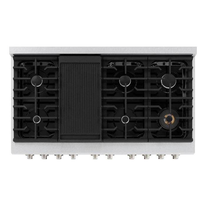 ZLINE 48"Paramount Dual Fuel Range DuraSnow® Stainless Steel SDRS-4809K