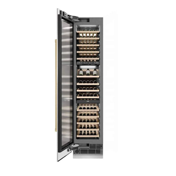 ZLINE 18"Triple Zone 68 Bottle Left Hinge Column Wine Cooler, DuraSnow® Stainless Steel Champagne Bronze RCWVLZ-SN-18-CB09K
