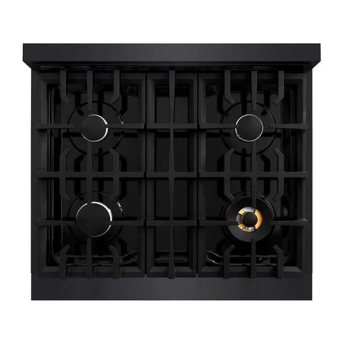 ZLINE 30" Select Dual Fuel Range Gas Cooktop Electric Convection Oven Black Stainless Steel HDRB-3009K