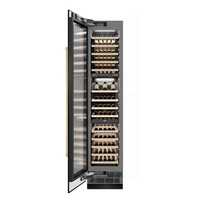 ZLINE 18"Triple Zone 68 Bottle Left Hinge Column Wine Cooler, Black Stainless Steel Polished Bronze RCWVLZ-BS-18-G09K