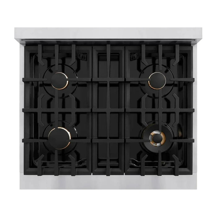 ZLINE 30" Select Dual Fuel Range Gas Cooktop Electric Convection Oven Stainless Steel Matte Black HDRZ-30-MB09K