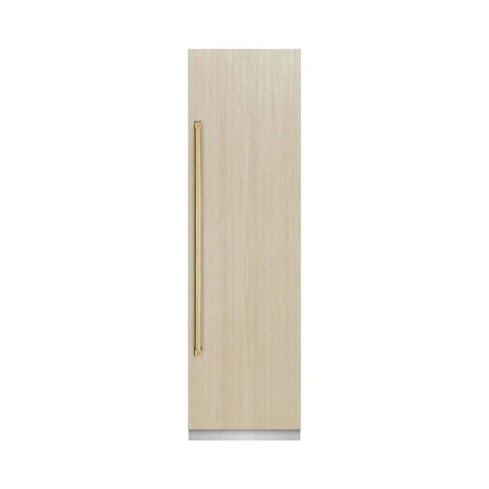 ZLINE 24" Panel Ready Column Refrigerator, Graphite Gray Interior Polished Gold RBCRVZ-24-G09K