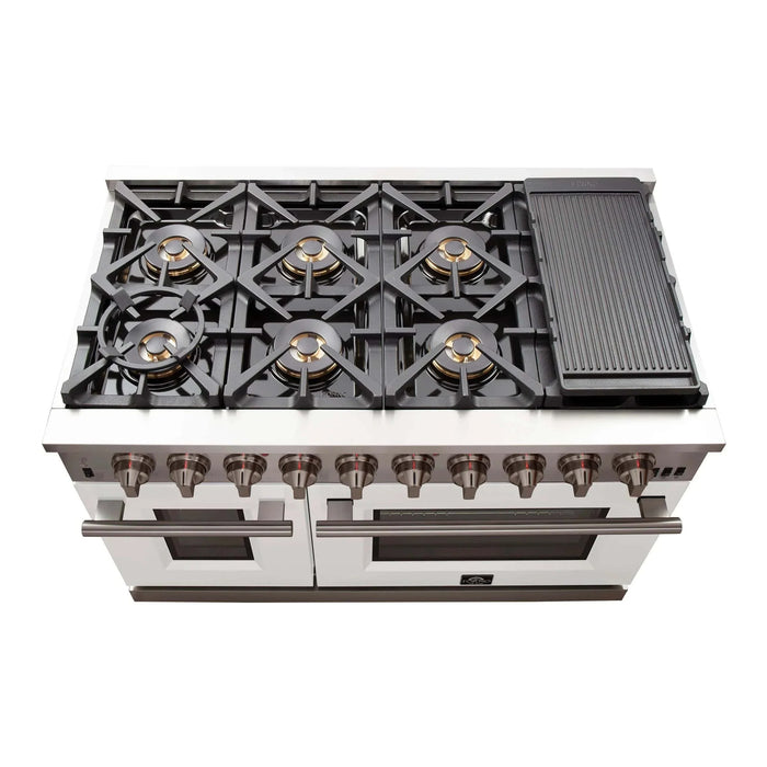 FORNO Capriasca 48″ Gas on Gas Range FFSGS6260-48WHT09K