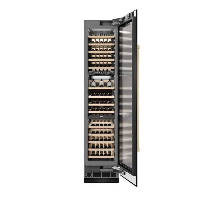 ZLINE 18"Triple Zone 68 Bottle Right Hinge Column Wine Cooler, Black Stainless Steel Champagne Bronze RCWVRZ-BS-18-CB09K