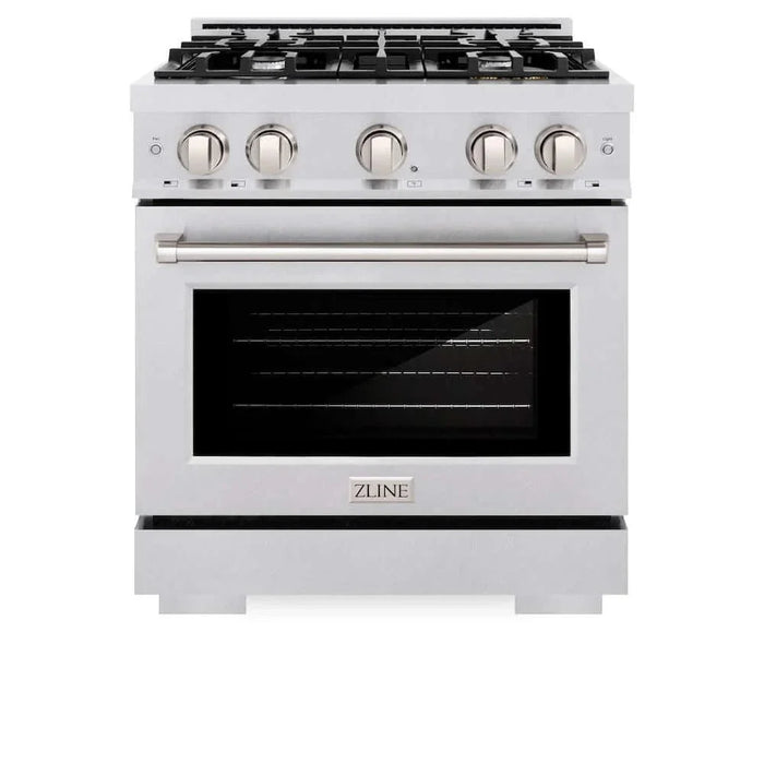 ZLINE 30" Select Dual Fuel Range Gas Cooktop Electric Convection Oven DuraSnow® Stainless Steel HDRS-3009K